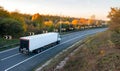 Road transport. Articulated lorry on the road