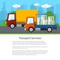 Small Trucks Drive on the Road , Poster Royalty Free Stock Photo