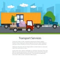 Trucks Drive on the Road , Poster Royalty Free Stock Photo