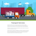 Trucks Drive on the Road ,Flyer Royalty Free Stock Photo