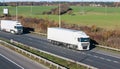 Road transport - lorries on the british motorway Royalty Free Stock Photo