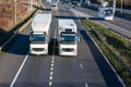 Road transport - lorries on the motorway Royalty Free Stock Photo