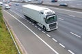 Road transport. Lorry in motion. Royalty Free Stock Photo