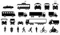 Road transport and transportation icons