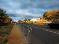 road transport walkway evening infrastructure lane city street morning waterway town highway downtown vehicle bridge dusk board Royalty Free Stock Photo