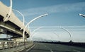 road transportation sunlight blue sky bridge streetlight Royalty Free Stock Photo