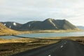 Road traveling across iceland