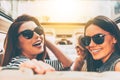 Road trip with beauties. Royalty Free Stock Photo