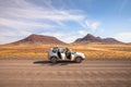 Road trip with breathtaking landscapes, Skeleton Coast, Namibia. Royalty Free Stock Photo