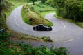 Road trip car on windy road