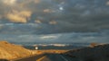 Road trip, driving auto from Death Valley to Las Vegas, Nevada USA. Hitchhiking traveling in America. Highway journey Royalty Free Stock Photo