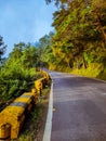 Road trip, eampty walkway, mountain road, sunset