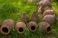 Ancient clay wine jugs