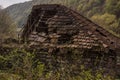 Rotten roof top of old house