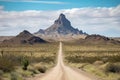 road trip through the heart of the american desert, with towering buttes and mesas in the background