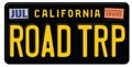Road Trip License Plate California