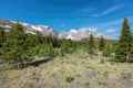 Scenic view from Icefield parkway on Rocky mountains in Banff National Park, Alberta Canada. Royalty Free Stock Photo