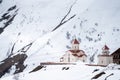 Road trip with nice view around Gudauri in the winter , Kazbegi mountain , Georgia