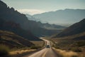 road trip past towering mountains and scenic canyons Royalty Free Stock Photo
