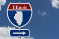 Road trip to Illinois with sky Royalty Free Stock Photo