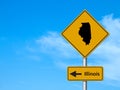 Road trip to Illinois yellow sign Royalty Free Stock Photo