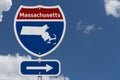 Road trip to Massachusetts with sky Royalty Free Stock Photo