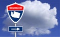 Sign Road trip to Usa map with sky background