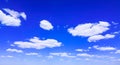 Blue sky background with tiny white clouds, panorama. Royalty Free Stock Photo