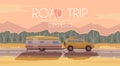 Road trip. Vector Illustration Royalty Free Stock Photo