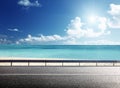 Road on tropical beach Royalty Free Stock Photo