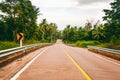 Road on a tropical island in the jungle, image with retro tinting Royalty Free Stock Photo