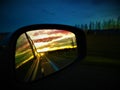 On the road. True colours, sunset, fairytale and romanticism Royalty Free Stock Photo