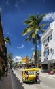 Road and tuk tuk moto taxi on tropical boracay philippines