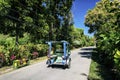 Road and tuk tuk moto taxi on tropical boracay philippines