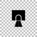 Road tunnel icon flat