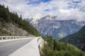 The road and tunnel in the Julian Alps