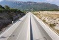 Road turn deviation in highway egnatia at dodoni village greece