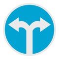 Road turn icon, flat style. Royalty Free Stock Photo