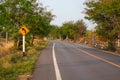 Road and turn left signs Royalty Free Stock Photo