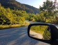 Road turns in the forest in spring season from Ioannina city to Vrosina village Greece