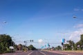 Road used by vehicles There are many light poles originating in cities in Thailand Royalty Free Stock Photo