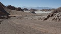 Road at Valle de la Luna Moon Valley in Atacama Desert near San Pedro de Atacama, Antofagasta - Chile Royalty Free Stock Photo