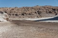 Road at Valle de la Luna Moon Valley in Atacama Desert near San Pedro de Atacama, Antofagasta - Chile Royalty Free Stock Photo