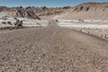 Road at Valle de la Luna Moon Valley in Atacama Desert near San Pedro de Atacama, Antofagasta - Chile Royalty Free Stock Photo