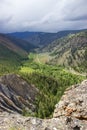 Road through valley in Cariboo-Chilcotin region of British Columbia Royalty Free Stock Photo