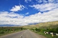 The road on the valley in Caucasus mountains of Armenia Royalty Free Stock Photo