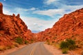 Road through the Valley of fire Royalty Free Stock Photo