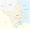 Road vector map of the brazilian state amapa