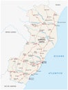 Road vector map of the brazilian state espirito santo