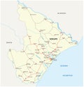 Road vector map of the brazilian state sergipe